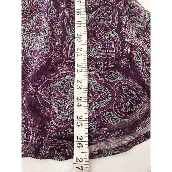 Small Silk Purple Paisley Velvet Straps Top Blouse Boho Fairy Whimsigoth Coquett - Picture 11 of 11